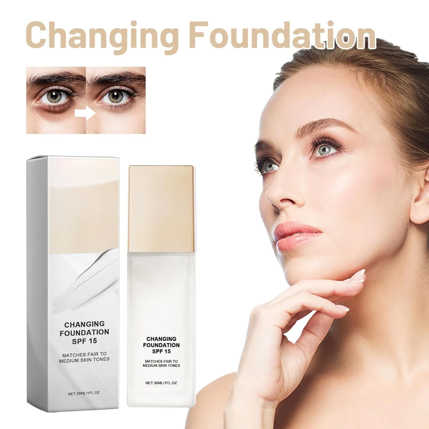 And Light Suitable,For All Skin (2 pcs, A) Color Changing Magic Foundation,Magical Changing,Color Changing Mature Skin Foundation inflow skate tycoon compost Makeup,Hydrating, Natural 