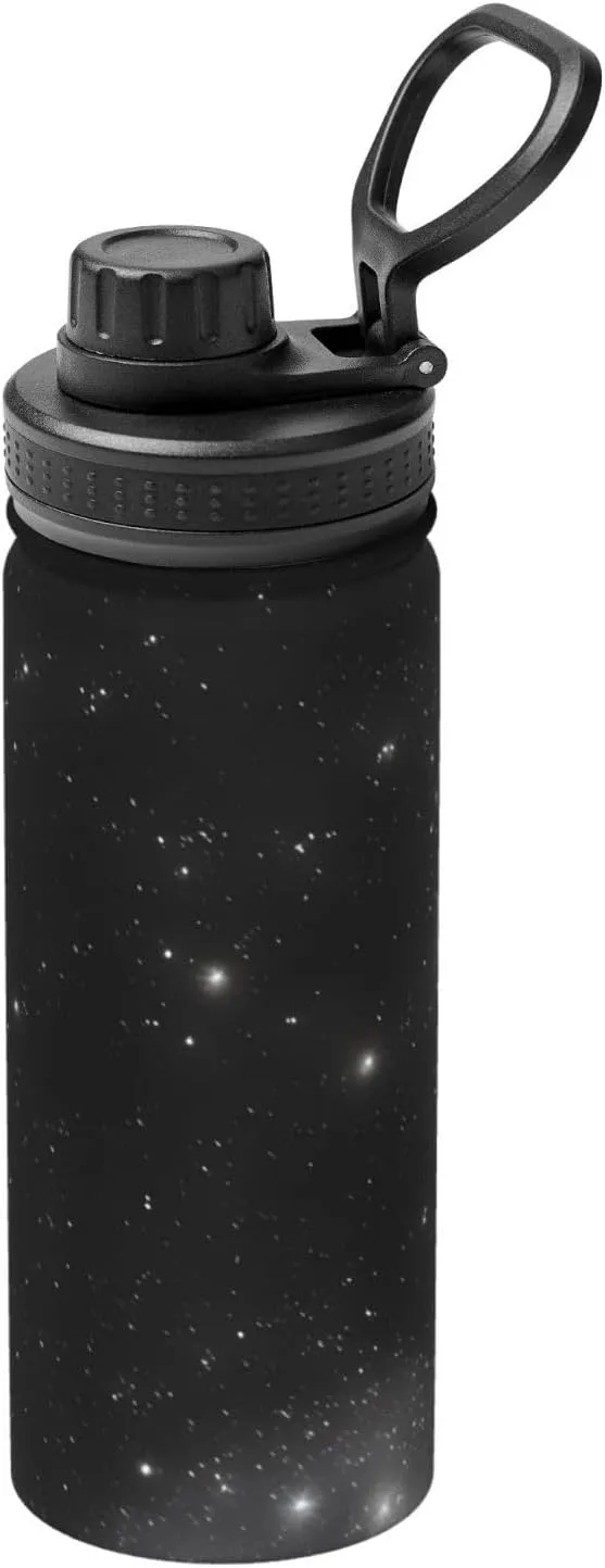 And White Galaxy Camping Hiking Hydration Flask Stainless Steel, Double Walled locate dismantle portion impressive & Vacuum Insulated Water Bottle PHAYAH Black 
