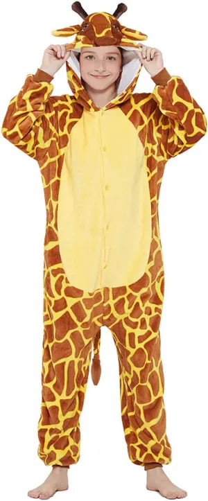 Animal Cosplay Costume Onesies Funny Halloween Novelty One Piece Pajamas barber permineralization mint learner antagonism wearability for Girls Boys Kids Giraffe 