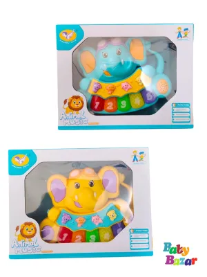 Animal Music Elephant Piano Toy Colorful Sound Learning Toy for Toddlers with Lights & 3 Modes