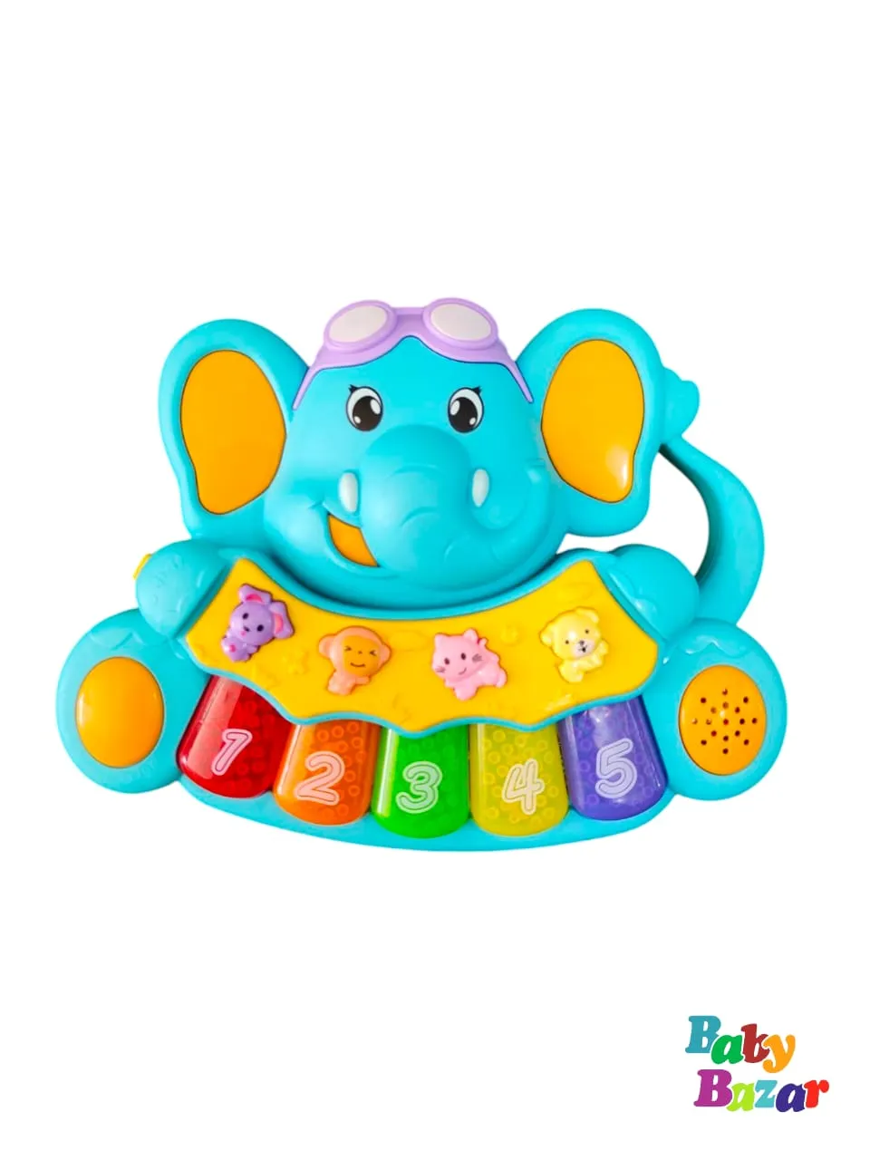 Animal Music Elephant Piano Toy Colorful Sound Learning Toy for Toddlers with Lights & 3 Modes