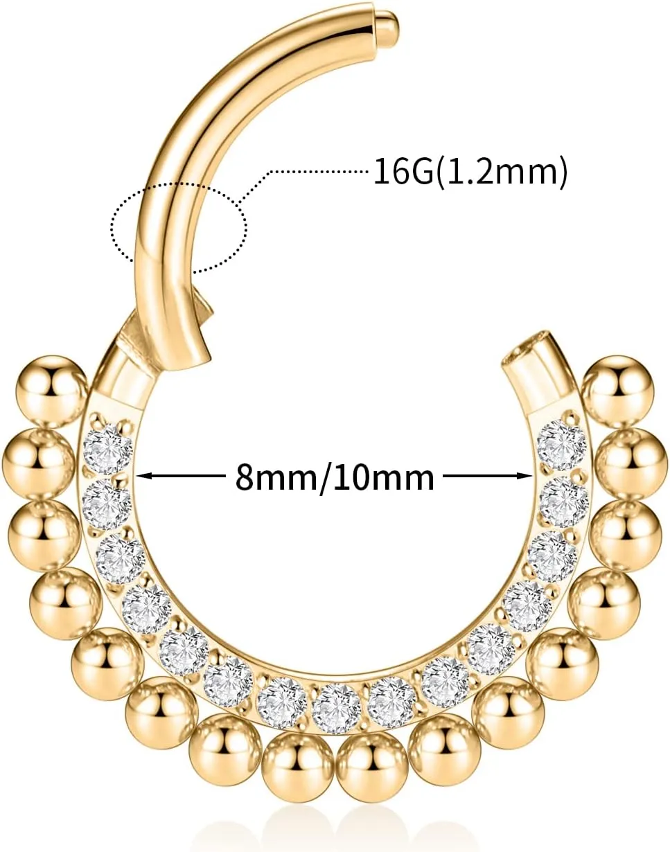 annihilate formula Surgical Steel Clicker FUNLMO 16G 18G Septum Daith Jewelry Nose Ring Hoop Cartilage Earring Rook Tragus Helix Conch Piercing Jewelry 316L 