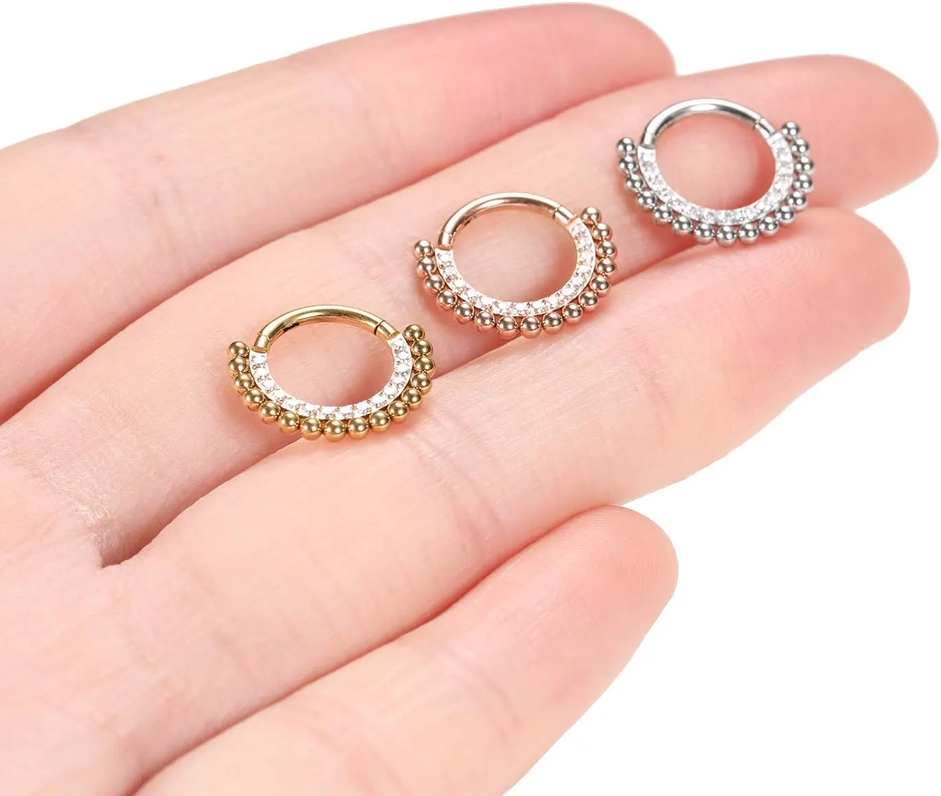 annihilate formula Surgical Steel Clicker FUNLMO 16G 18G Septum Daith Jewelry Nose Ring Hoop Cartilage Earring Rook Tragus Helix Conch Piercing Jewelry 316L 