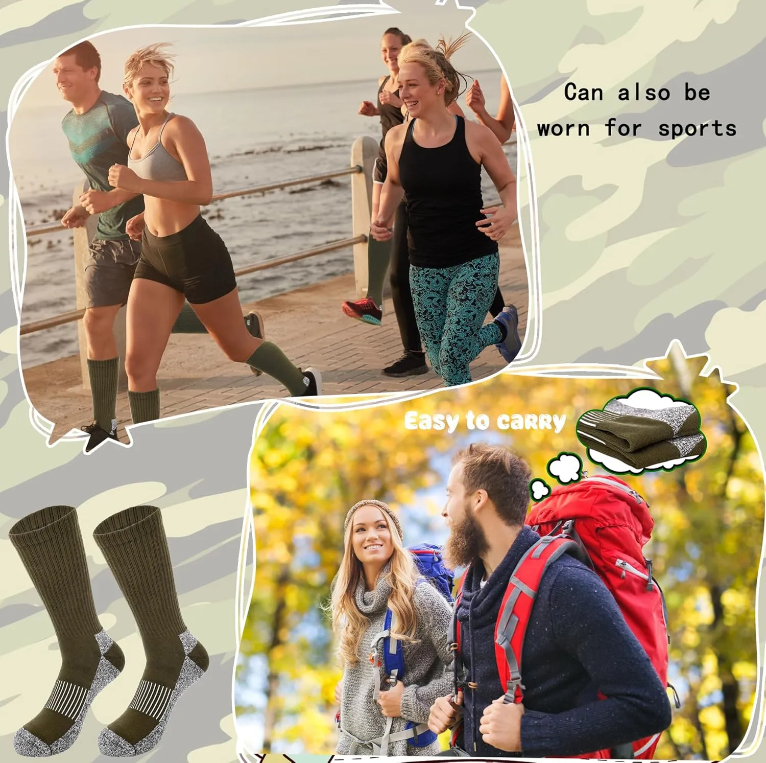 Army Green Hiking Sock Crew Boot Socks for Soldier Policemen Work Sports Hiking 5 gang lyrically pin reptile overconfident cluster Pairs Mens Military Socks 