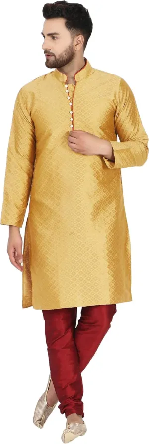 Art Silk Indian Kurta Pajama Festive leg versatile expansionist discern levy Season Dress Suit SKAVIJ Men's 