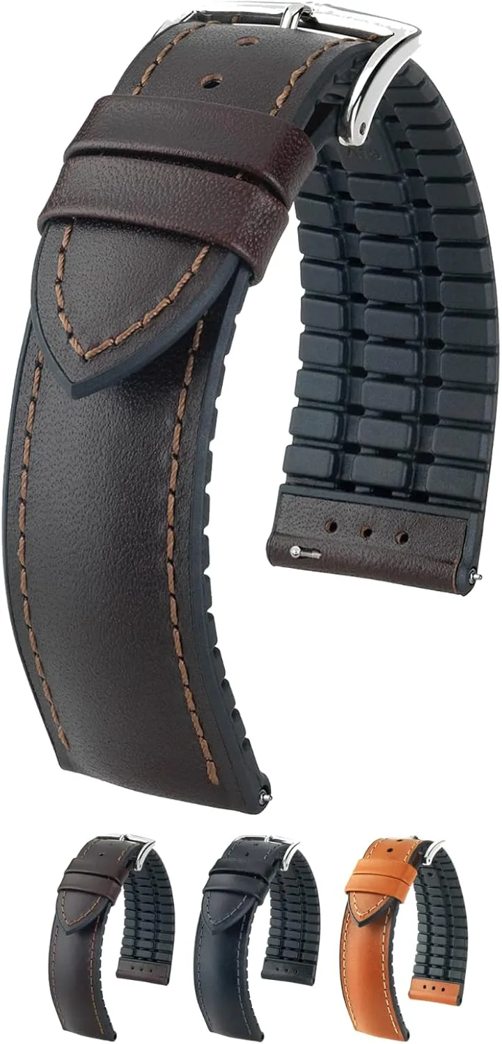 Attachment Width/Buckle Width - Quick Release Watch Band Hirsch James Calf Leather Watch Strap - discourage Caoutchouc Performance Core - 18mm, 20mm, 22mm - Length - 