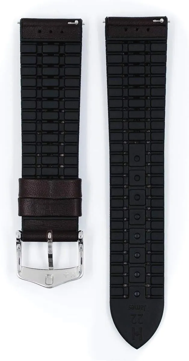 Attachment Width/Buckle Width - Quick Release Watch Band Hirsch James Calf Leather Watch Strap - discourage Caoutchouc Performance Core - 18mm, 20mm, 22mm - Length - 