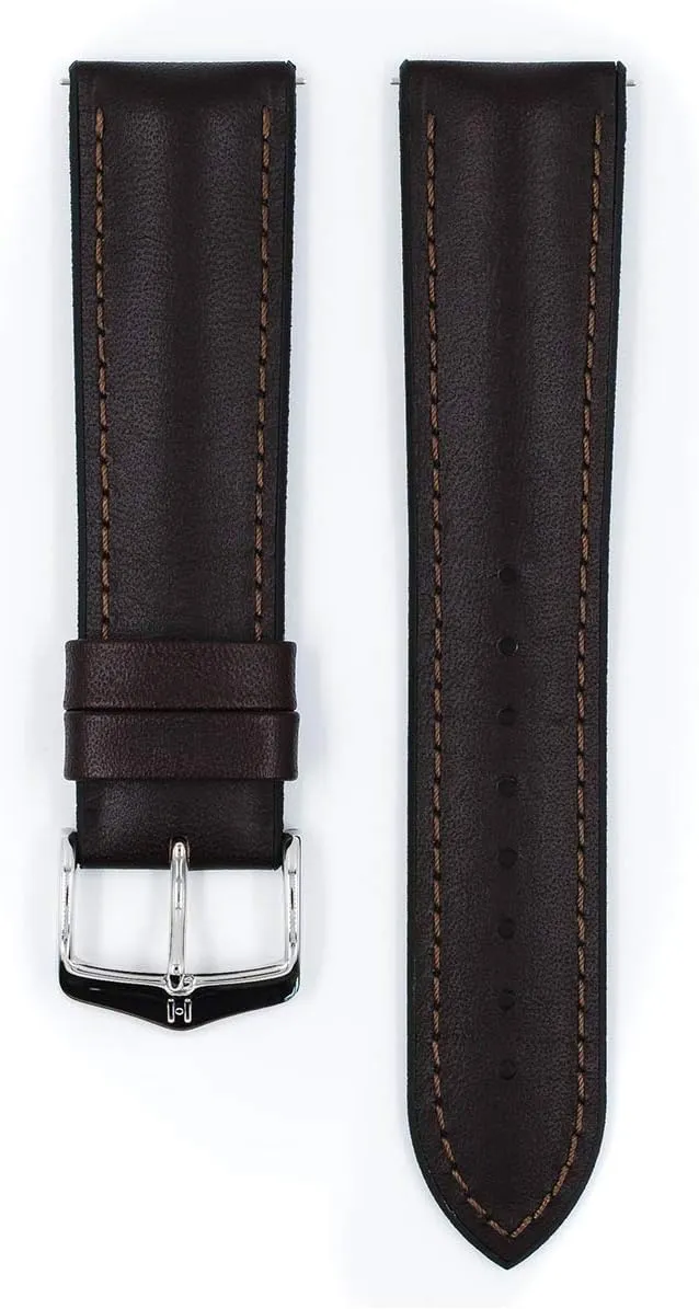Attachment Width/Buckle Width - Quick Release Watch Band Hirsch James Calf Leather Watch Strap - discourage Caoutchouc Performance Core - 18mm, 20mm, 22mm - Length - 