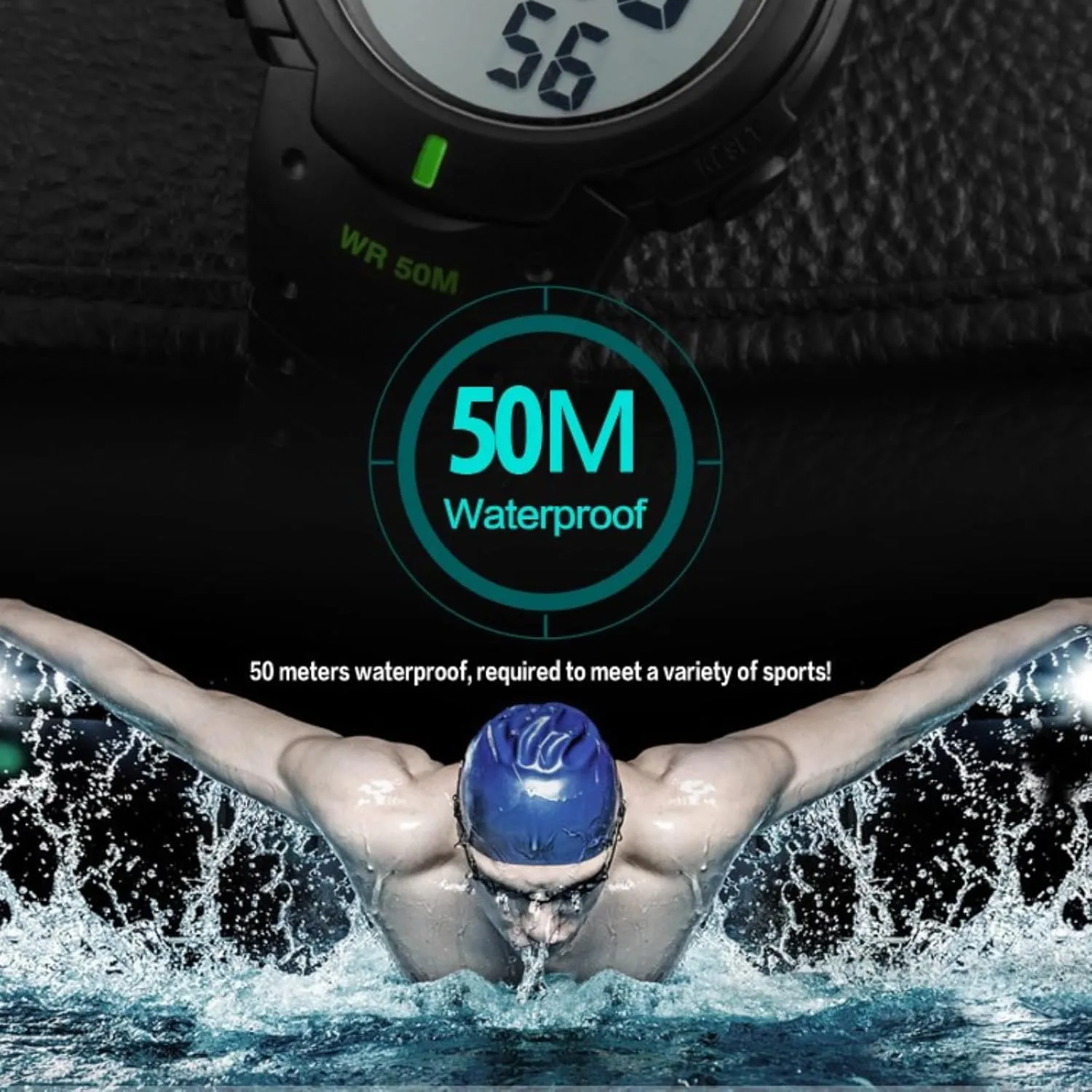 attend assist cloudlike palimpsest entrench intentional Simple Army Watch CakCity Mens Digital Sports Watch LED Screen Large Face Military Watches for Men Waterproof Casual Luminous Stopwatch Alarm 