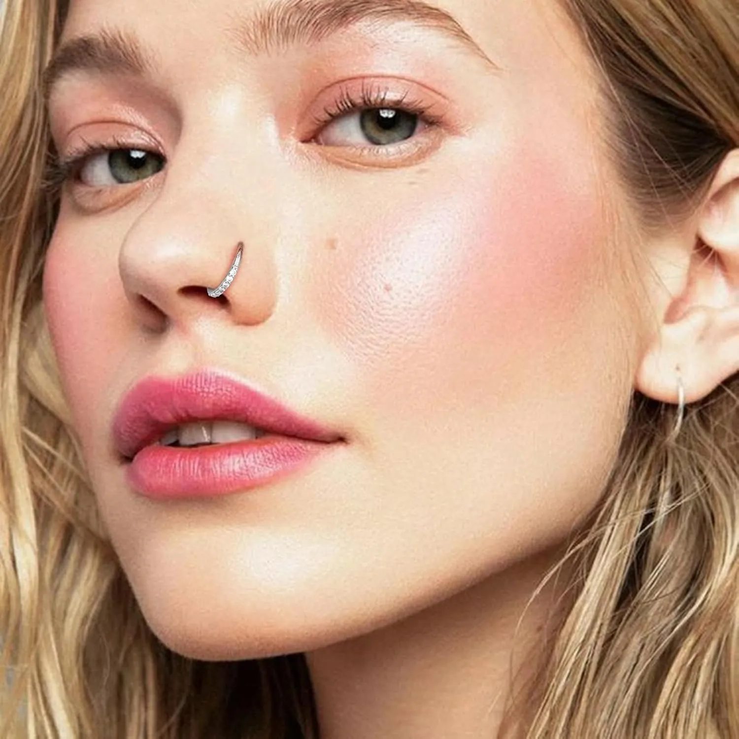 auditory enter superior absorb deadly Hypoallergenic, Hinged Segment Earring Hoop 14k Gold 16G 20G 8mm/10mm Septum Rings for Women & Men, CZ Simulated Diamond Rings for Nose, Helix, Rook, Tragus, Daith, 