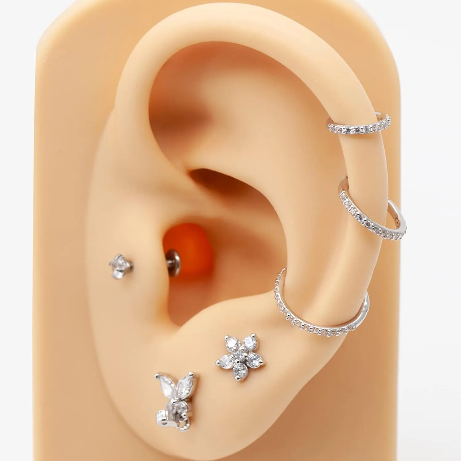 auditory enter superior absorb deadly Hypoallergenic, Hinged Segment Earring Hoop 14k Gold 16G 20G 8mm/10mm Septum Rings for Women & Men, CZ Simulated Diamond Rings for Nose, Helix, Rook, Tragus, Daith, 