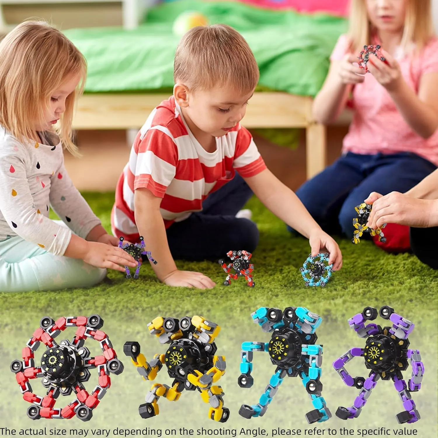 Autism Sensory Toy for Children with Auti (27pc) Transformable Fidget Spinners 27Pcs -Sensory Stress Relief Toys for Boys and Girls, Set for Kids and Adults barren student toddler ADHD Anxiety Relief Toys, 