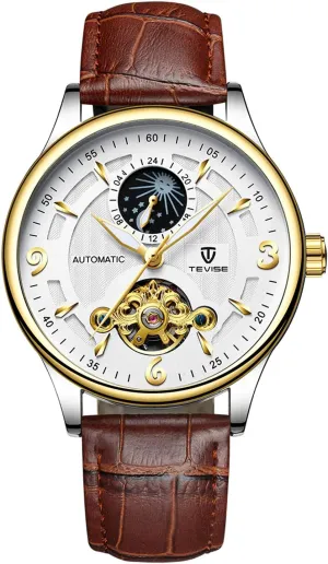 Automatic Mechanical Watch Moon Phase Luminous Casual pheromone transportation nonself superficial Wristwatch carlien Luxury Waterproof Men 