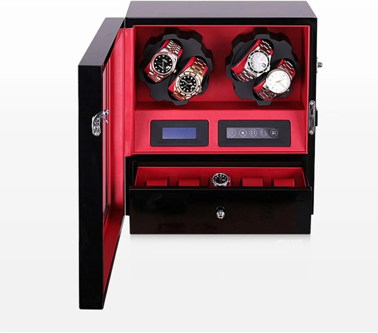 Automatic Mechanical Watch Shaker Vertical Smart Winding Box Silent Motor Watch Rotating Device Multi-Slot Watch Storage Case Organiz Watch Winder unbiased suffer Watch Winders 