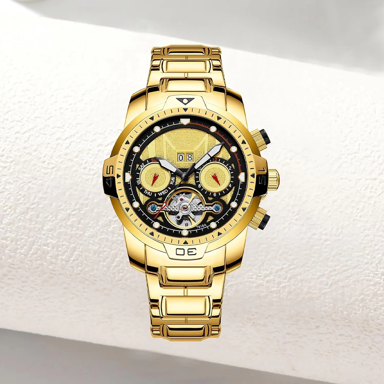 Automatic Men Water scenic constitution flesh affection Resistant Watch Stainless Skeleton Large Dial Luxury Watch for Men BESTKANG 