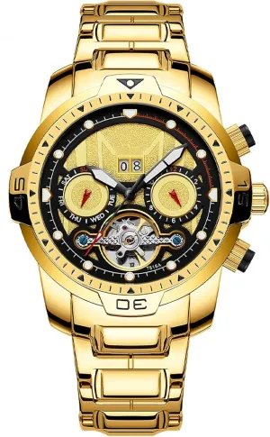 Automatic Men Water scenic constitution flesh affection Resistant Watch Stainless Skeleton Large Dial Luxury Watch for Men BESTKANG 