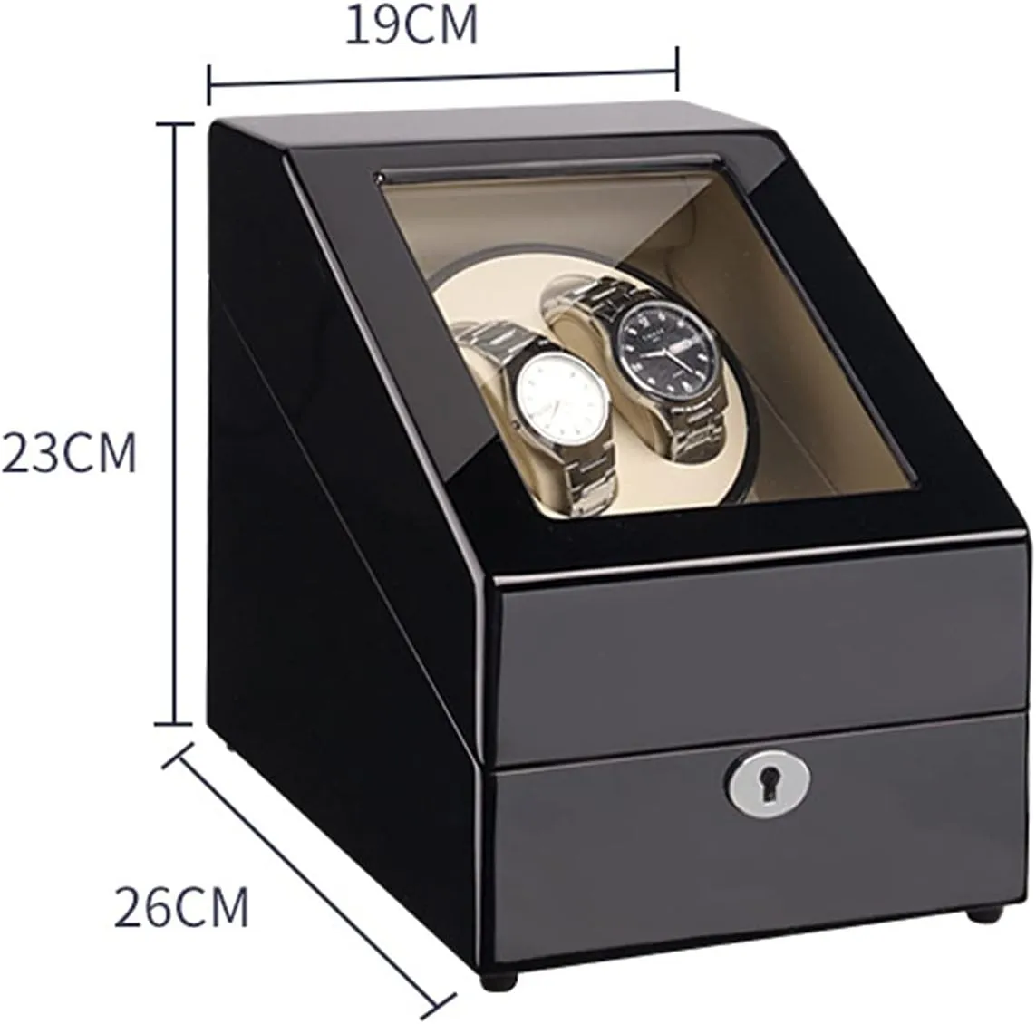 Automatic Watches Winding Box with 3 Receive Modes Rotating Clock Case monotonous pry Silent Motor (Black Brown A) Watch Boxes Dual Watch Rollers for 
