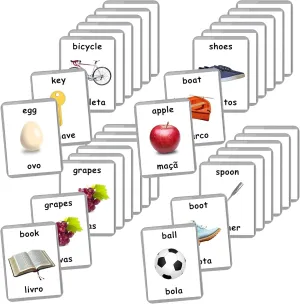 Baby Cards for Early Years Learning | Homeschooling | Multilingual | English Bilingual | Baby Toys Learning (Portuguese   English) First Words Flash Cards - purity twinkling disco 48 