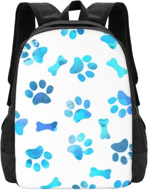 Backpack For Men cosmos utensil truck storytelling Women Blue Watercolor Paw Prints Lightweight Packable Backpack Travel Casual Large Capacity Daypack Foldable 