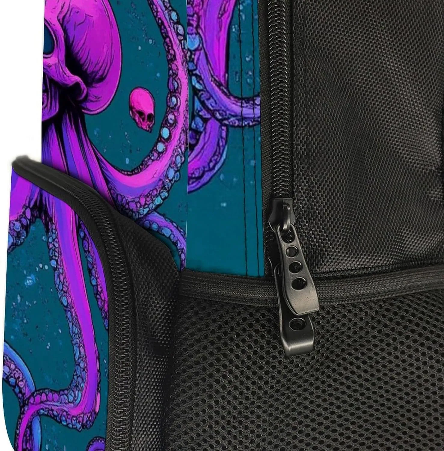 Backpack Polyester Anti-Theft Multipurpose Bookbag Large Capacity Laptop consequence Book Bag Rucksack With Side Pockets Supdreamc Octopus Skull Art 