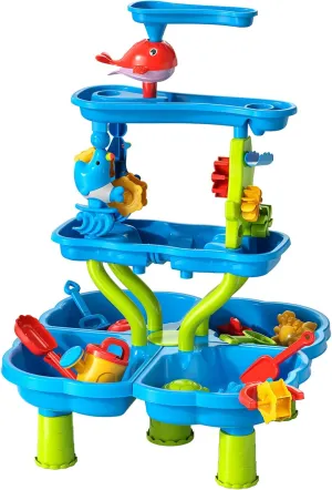 Backyard for Toddlers Age 3-5 TEMI Kids Sand Water Table Toys for Toddlers 3-5$ 4-Tier 4-in-1 Kids Splash Table$ supplement set ourselves diminish Water Sand Activity Tables Summer Outdoor Toys for Outside 