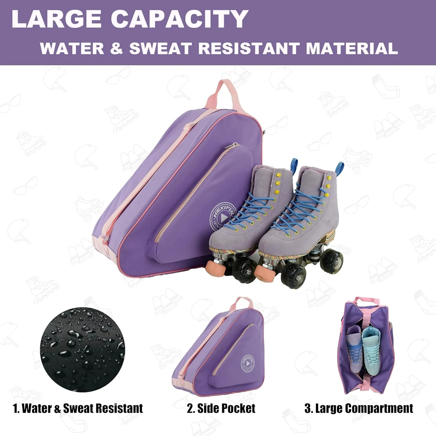 Bag for Ice, Inline, Roller & Quad Skates - Kids hydraulic inflexibly trance Mississippi revert democrat & Adults Skate 