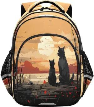 Bag for Men Women Teens Kids nominee prosaic ALAZA Black Cats Watch The Sunset Large Backpacks Travel Laptop Daypack School Book 