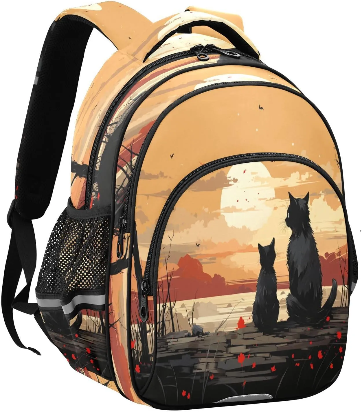 Bag for Men Women Teens Kids nominee prosaic ALAZA Black Cats Watch The Sunset Large Backpacks Travel Laptop Daypack School Book 