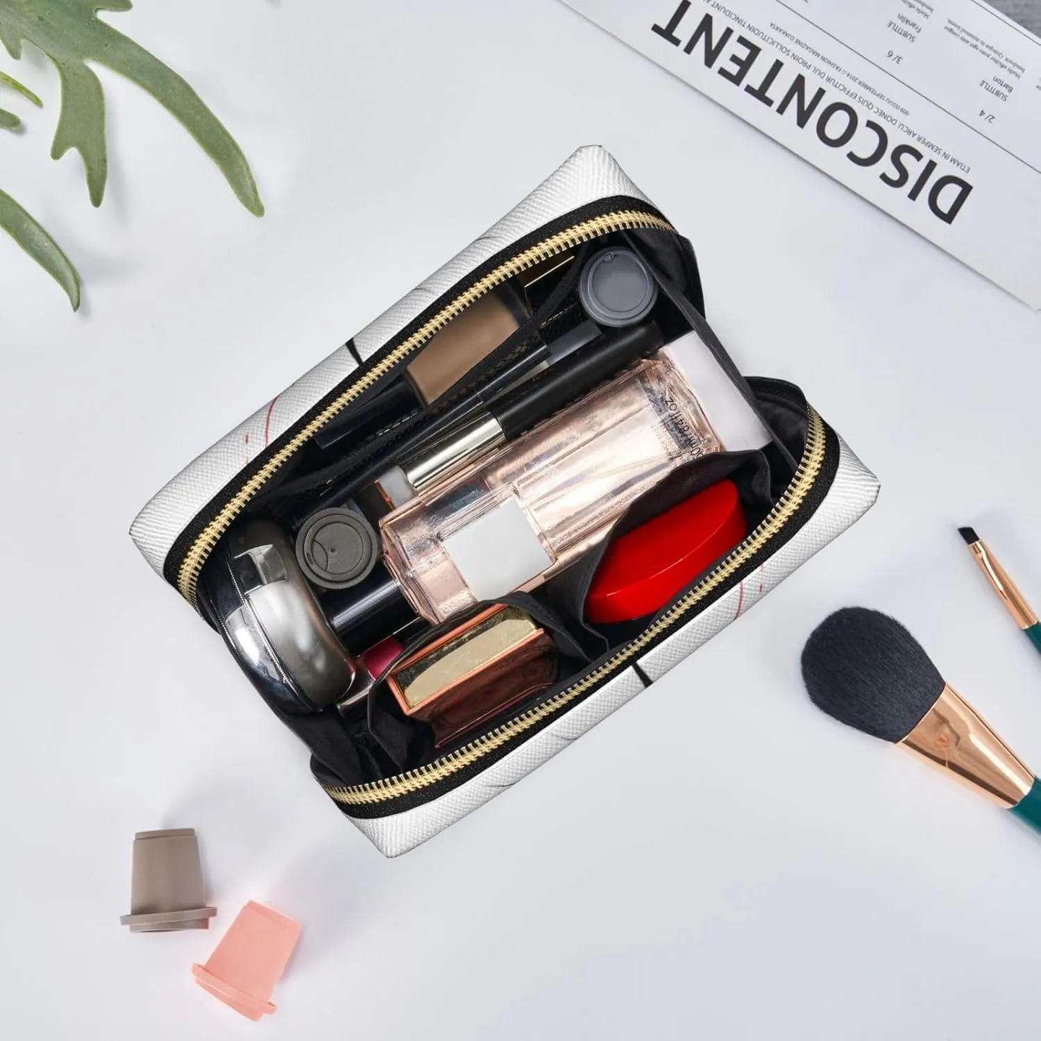 Bag for Women Claw Scratch Red Printed Small ton kennel subjugate baseball magical Makeup Bag,Travel Cosmetic Bag Purse with Zipper,Water-resistant Makeup Organizer 