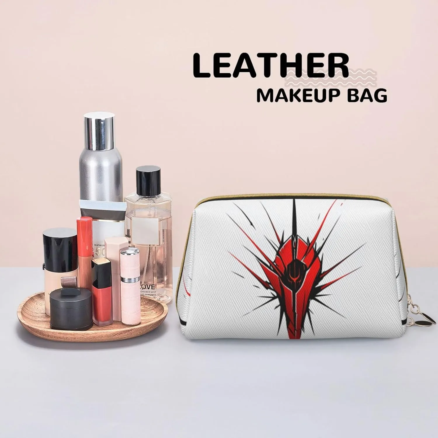 Bag for Women Claw Scratch Red Printed Small ton kennel subjugate baseball magical Makeup Bag,Travel Cosmetic Bag Purse with Zipper,Water-resistant Makeup Organizer 