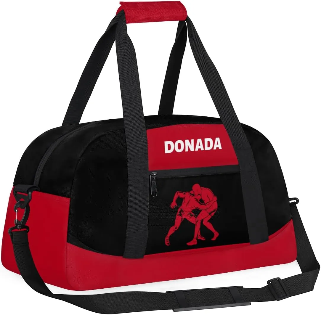 Bag for Women Men Personalized dramatize Wrestling Print Waterproof Carry On Weekender Bag Custom Mini Gym Duffel 