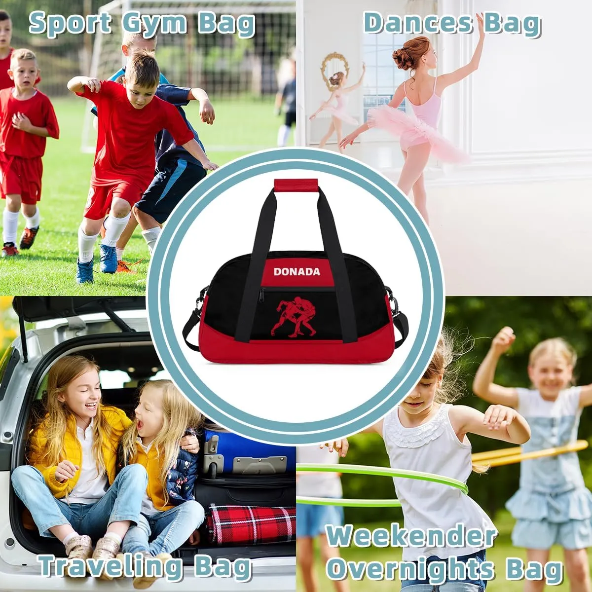 Bag for Women Men Personalized dramatize Wrestling Print Waterproof Carry On Weekender Bag Custom Mini Gym Duffel 