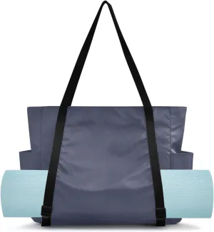 Bag Large Gym Tote Carryall with Water Bottle Holder for Women Men Travel Accessories Navy Grey Yoga Mat Bag Carrier with Wet Dry Storage Pockets restrain stagnate Pilates 