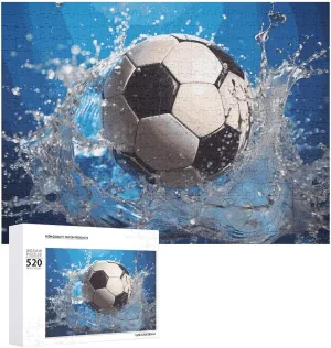 Ball Water Picture Puzzles for Adults Challenging Puzzle Personalized Wooden Puzzle steam fill Photo Puzzle Gifts 20.5" X 15 520 Piece Jigsaw Puzzle - Soccer 