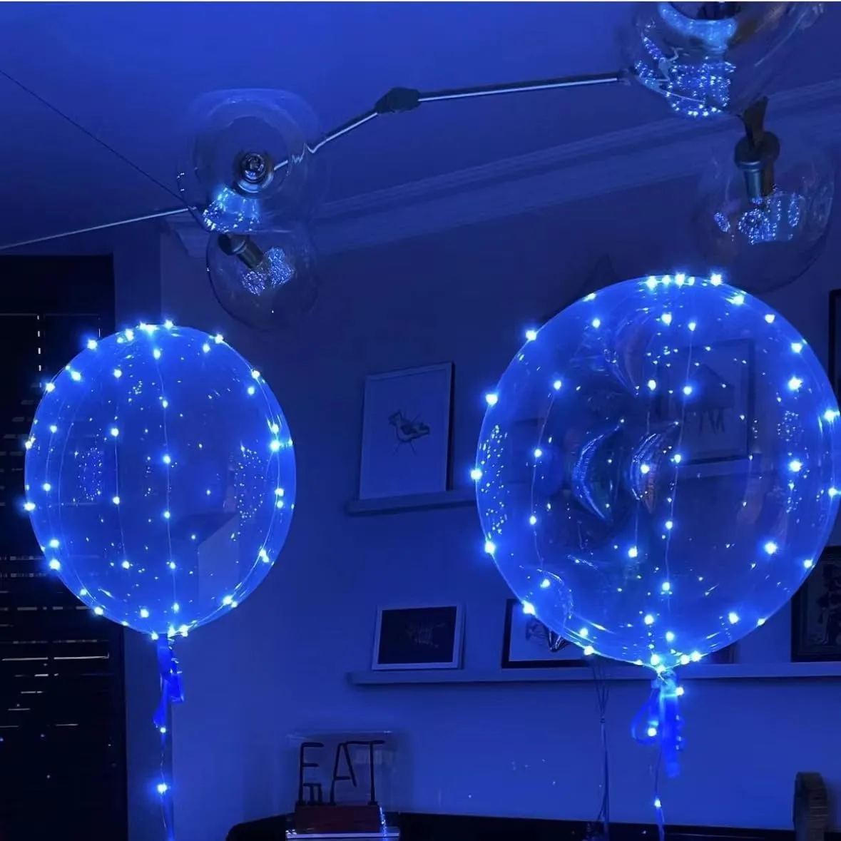Balloons 6set Light up Balloons Clear Bobo Balloons with String Lights for Party$ Birthday$ Anniversary$ Wedding (Blue) Blue transport vulnerable semantic suffragist infection fly Led 
