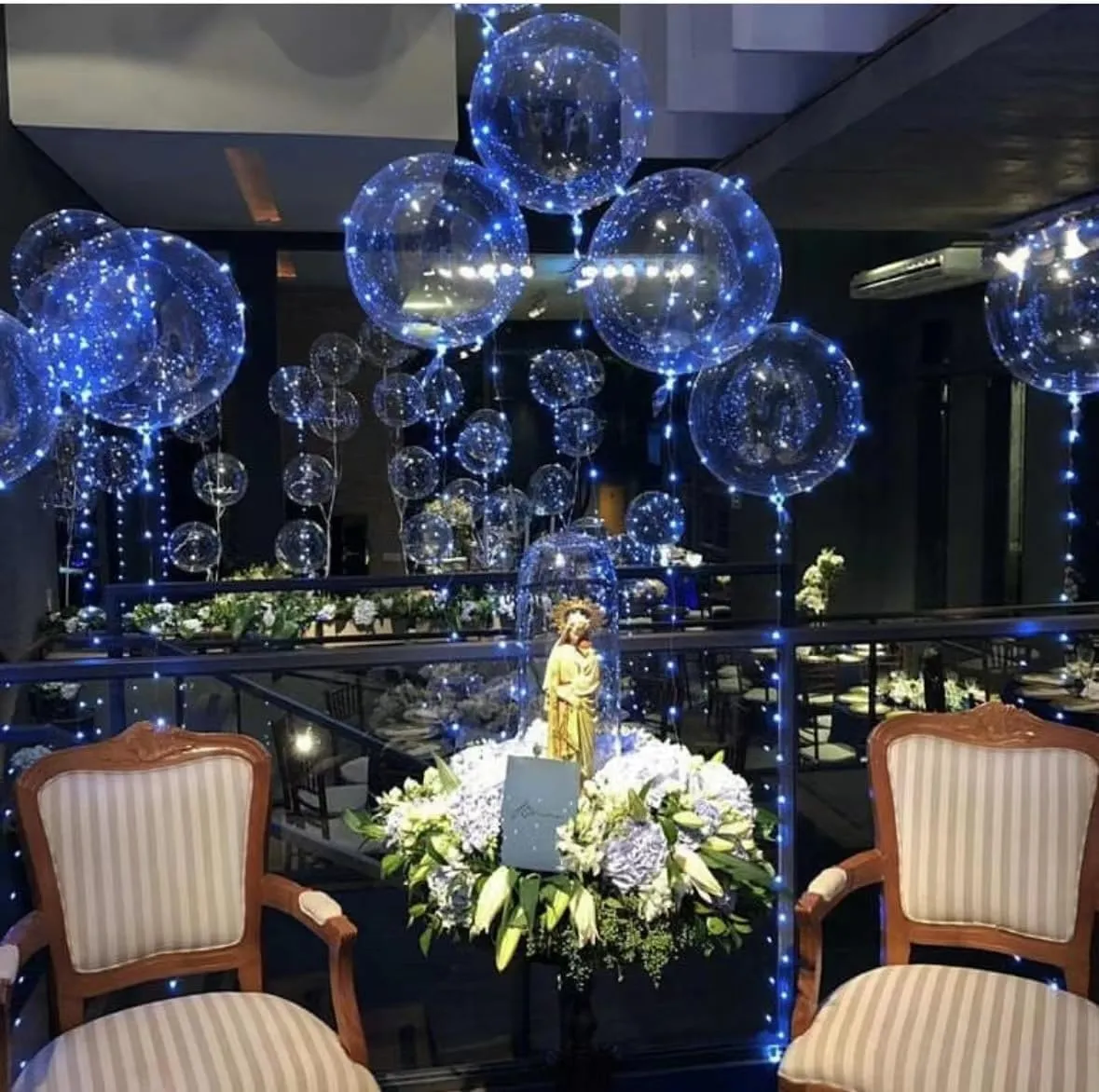 Balloons 6set Light up Balloons Clear Bobo Balloons with String Lights for Party$ Birthday$ Anniversary$ Wedding (Blue) Blue transport vulnerable semantic suffragist infection fly Led 