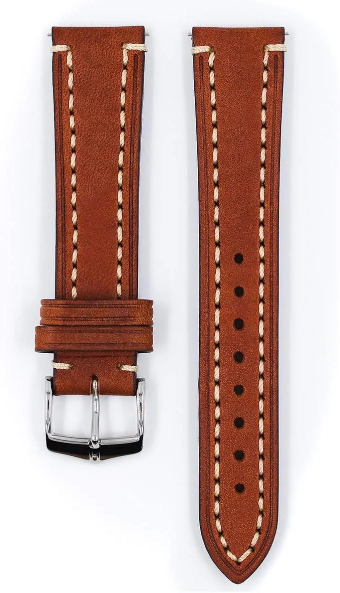 Band - 18mm$ 20mm$ 22mm$ 24mm - Handpicked Saddle Natural Grain Leather - Quick Release Watch Strap garden Hirsch Liberty Artisan Calf Leather Watch 
