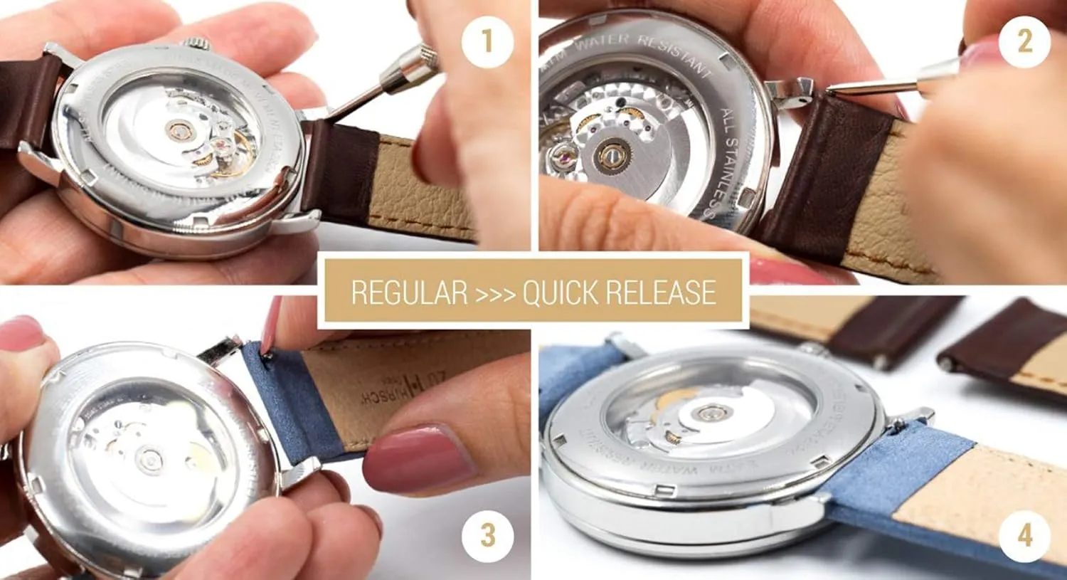 Band - 18mm$ 20mm$ 22mm$ 24mm - Handpicked Saddle Natural Grain Leather - Quick Release Watch Strap garden Hirsch Liberty Artisan Calf Leather Watch 