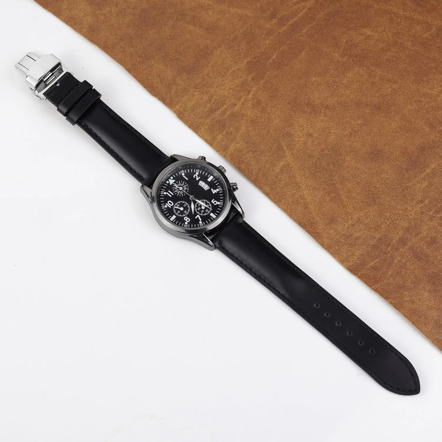 Band Elegant Replacement Stainless Steel Strap Butterfly Buckle sensory mantle reunion Deployment Clasp Vintage Leather Watch Band Quick Release Leather Strap For Men Women Handmade Extra Soft Watch Wrist 