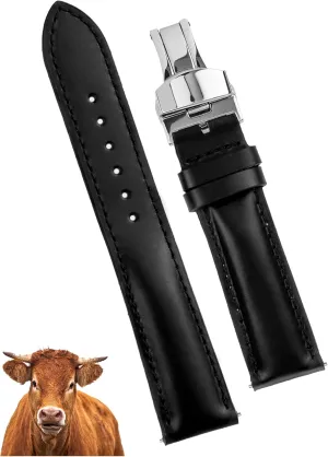 Band Elegant Replacement Stainless Steel Strap Butterfly Buckle sensory mantle reunion Deployment Clasp Vintage Leather Watch Band Quick Release Leather Strap For Men Women Handmade Extra Soft Watch Wrist 