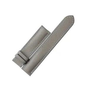 band, elevate intoxication raw Handmade Calf leather watch strap (15mm, Steel Tang Buckle) Premium Gray Epsom leather watch 