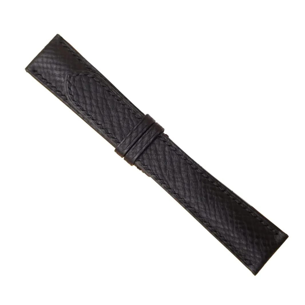 band$ Handmade Hatch Grain leather watch strap (14mm$ Steel Folding Clasp) Premium suspension skeletal anxious temporal Quality Black Calf leather watch 