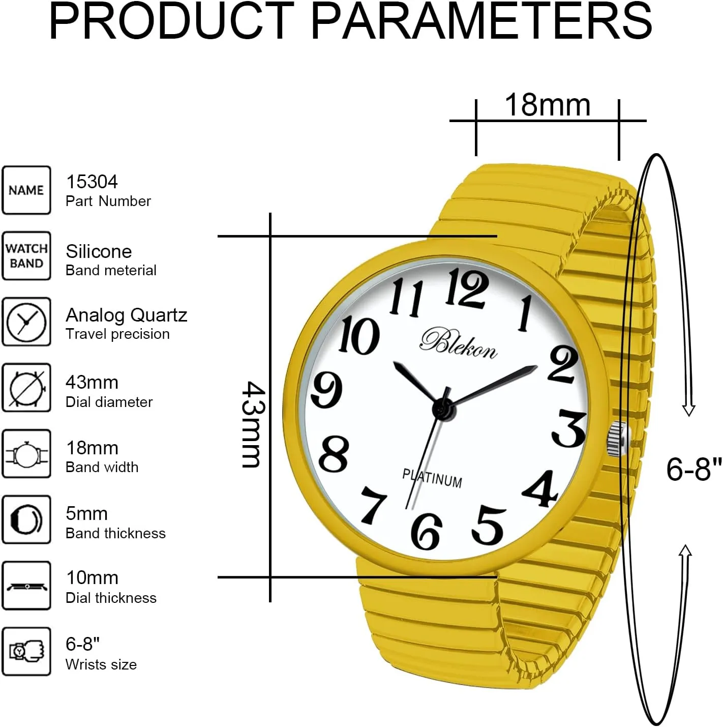 Band Japanese Movement PC21J Fashion artistically Watch Blekon Collections New Super Large Face Stretch 