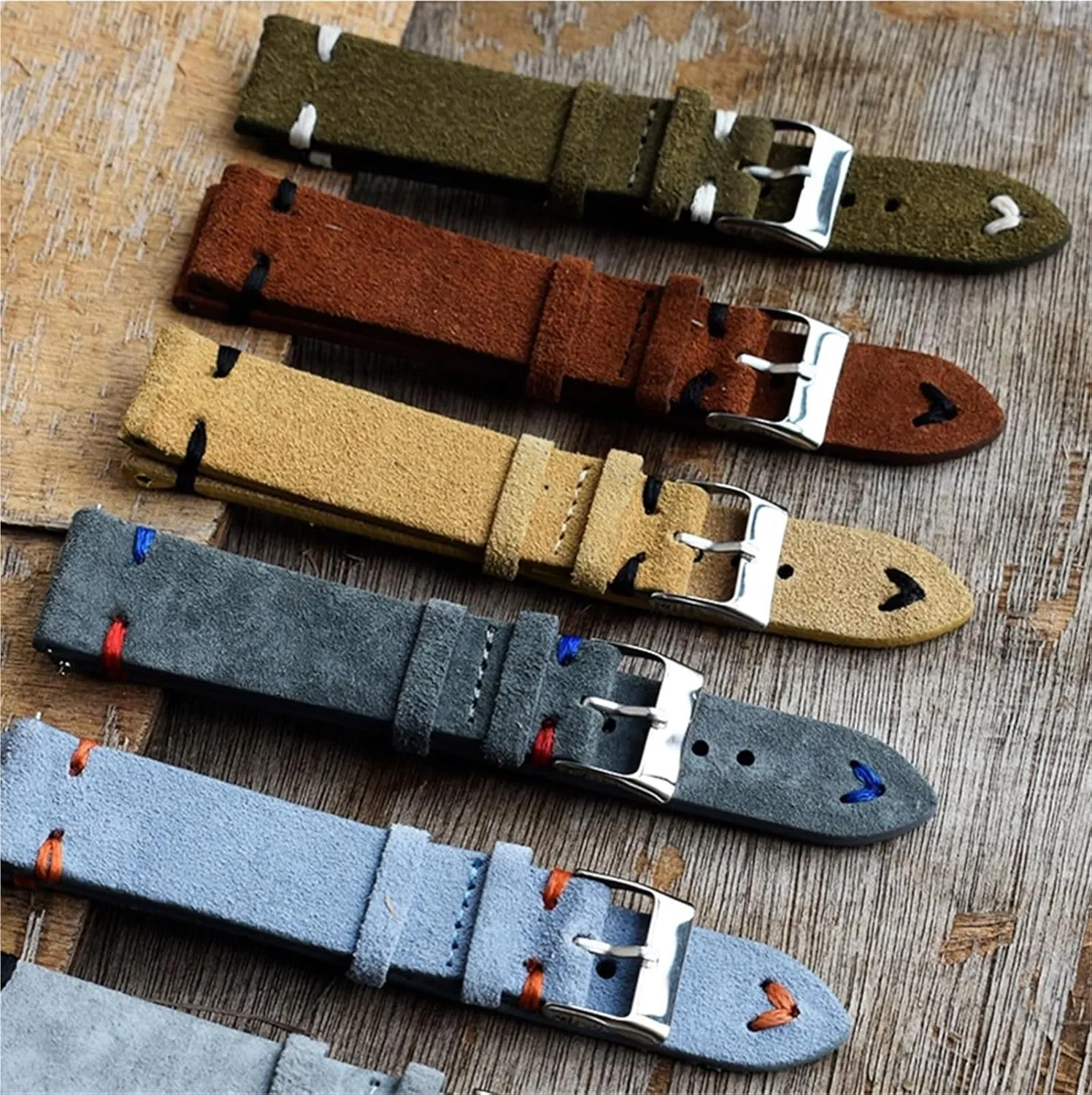 Bands shallow barren assemble Replacement Strap Watch Accessories Vintage Suede Leather Watch 