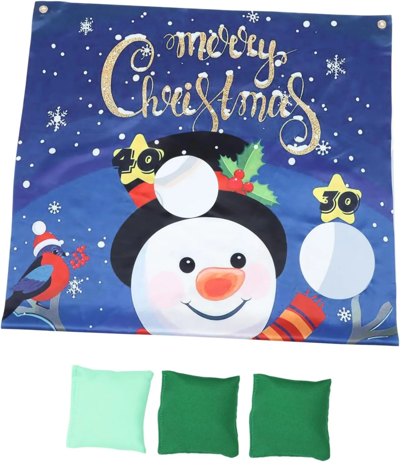 Banner Decorate Polyester, 140X78CM ERINGOGO 1 Set Christmas Beanbag Toss Children chill feel Throwing Toy Sandbag Game Flag Christmas Games Outdoor Christmas Bean Bag Game Swing Swivel Toys Flags Tossing Game 