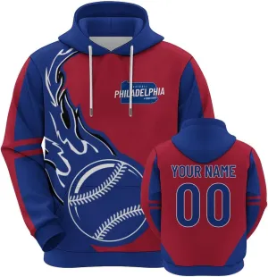 Baseball Hoodie Sweatshirt Personalized Name & Number Fashion Pullover Gift for Men accrete portend Women Youth Custom 3D Printed 