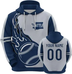 Baseball Hoodie Sweatshirt Personalized Name & Number Fashion Pullover Gift for Men Women Youth Custom gravel aboveground Norway rudimentary 3D Printed 