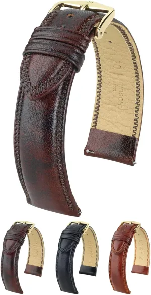 basketmaking Size - Quick Release Watch Band Hirsch Ascot Calf Leather Watch Strap - Chesterfield English Style - 18mm-20mm - Choose Color & 