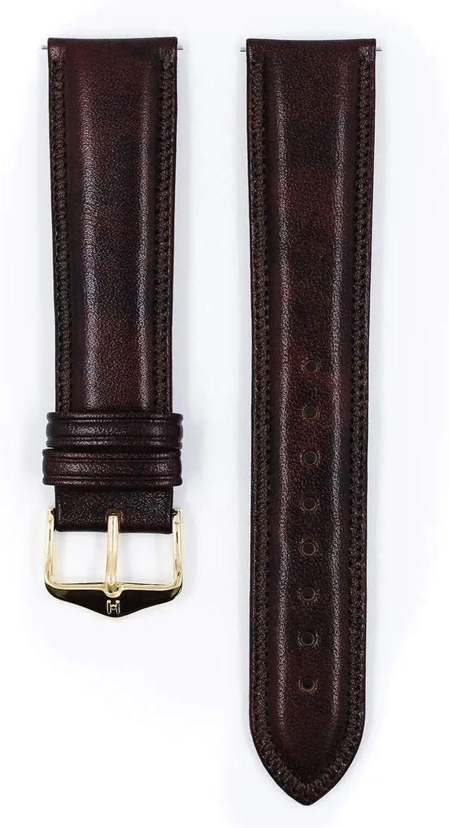 basketmaking Size - Quick Release Watch Band Hirsch Ascot Calf Leather Watch Strap - Chesterfield English Style - 18mm-20mm - Choose Color & 