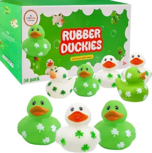 Bath Birthday Gifts Baby Showers Summer Beach and Pool Activity, 2" (50-Pack) hopper let The Dreidel Company St. Patrick's Holiday Rubber Duck Toy Duckies for Kids, 